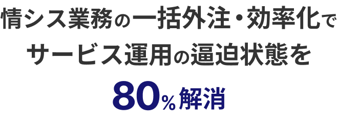 情シス業務の一括外注・効率化でサービス運用の逼迫状態を80％解消