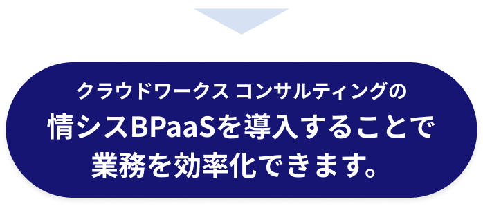 クラウドワークス コンサルティングの 情シスBPaaSを導入することで 業務を効率化できます。